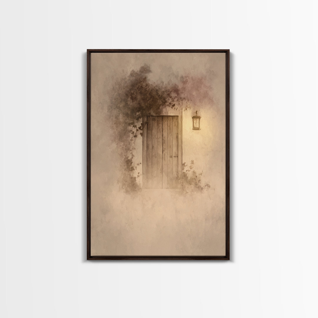 Silent Doorway Grace – Framed Canvas Print – Christian Art Canvas – Minimalist Christian Art – Christian Wall Art – Subtle Christian Painti