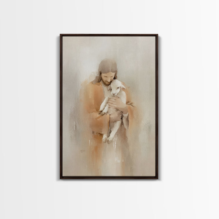 Twilight Shepherd Peace – Framed Canvas Print – Christian Wall Art – Christian Art Canvas – Jesus Painting – Moody Christmas Art – Christia