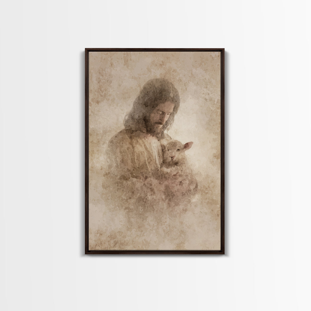 Fields Of Gentle Grace – Framed Canvas Print – Christian Wall Art – Jesus Painting – Christian Art Canvas – Christian Gift – Christmas Art