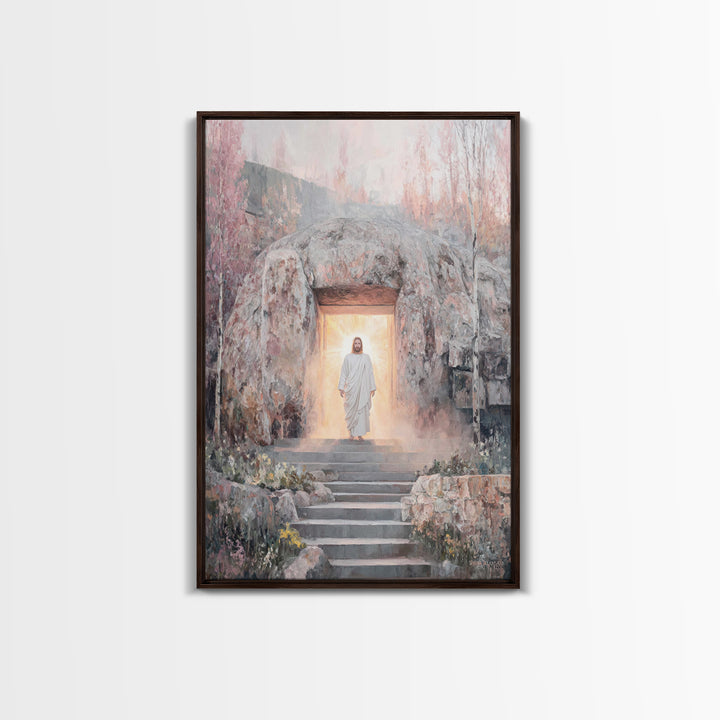 Risen Glory, Framed Canvas Print, Jesus Painting, Christian Wall Art, Christian Art Canvas, Christian Christmas Art, Christian Gift Ideas
