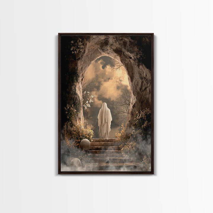 Sacred Ascent – Framed Canvas Print – Christian Art Canvas – Christian Painting – Jesus Painting – Christian Decor – Subtle Christian Art
