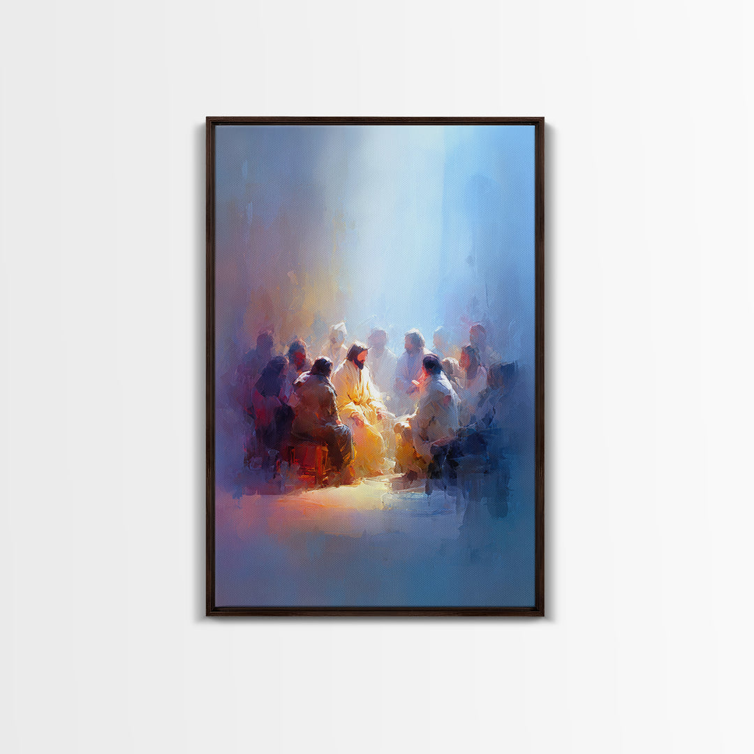 Radiant Fellowship, Framed Canvas Print, Christian Art Canvas, Christian Wall Art, Jesus Painting, Christian Gift Ideas, Large Christian Ar
