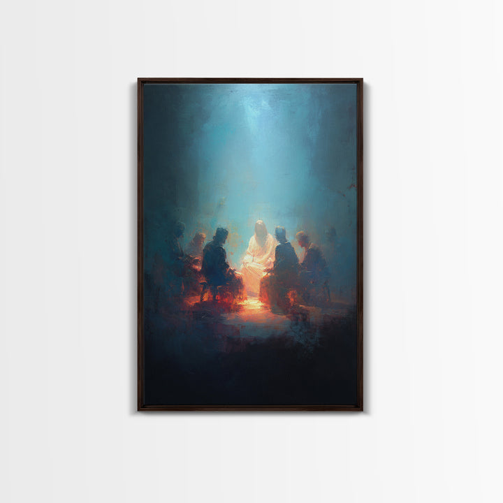 Light Of Wisdom – Framed Canvas Print – Christian Art – Jesus Painting – Christian Art Canvas – Moody Christian Art – Christian Wall Art
