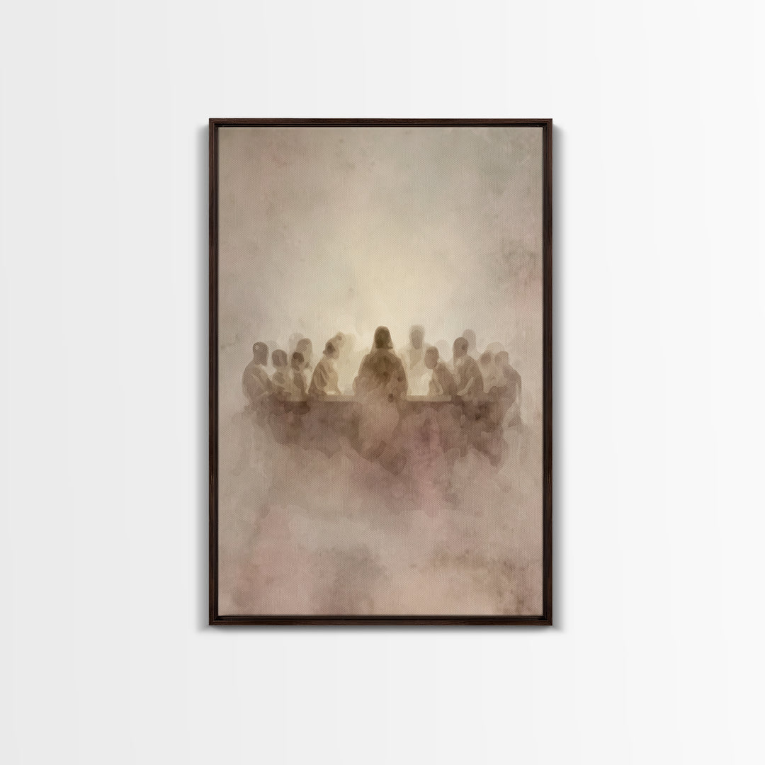 Sacred Supper | Framed Canvas Print | Christian Wall Art | Jesus Painting | Christian Art Canvas | Minimalist Christian Art | Christian Gif