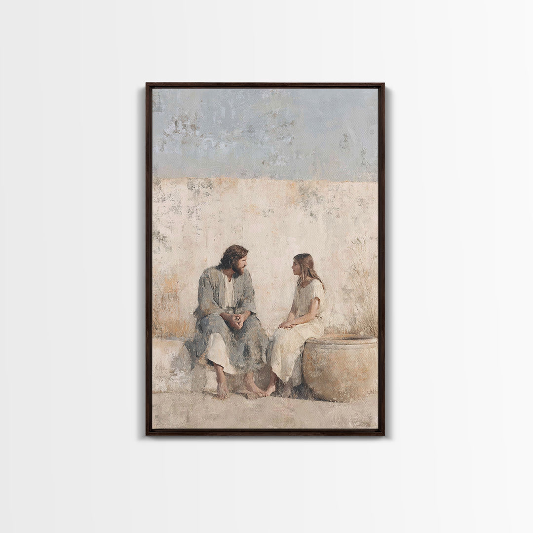 Living Water Grace – Framed Canvas Print – Christian Art Canvas – Christian Wall Art – Jesus Painting – Subtle Christian Art – Christian Gi