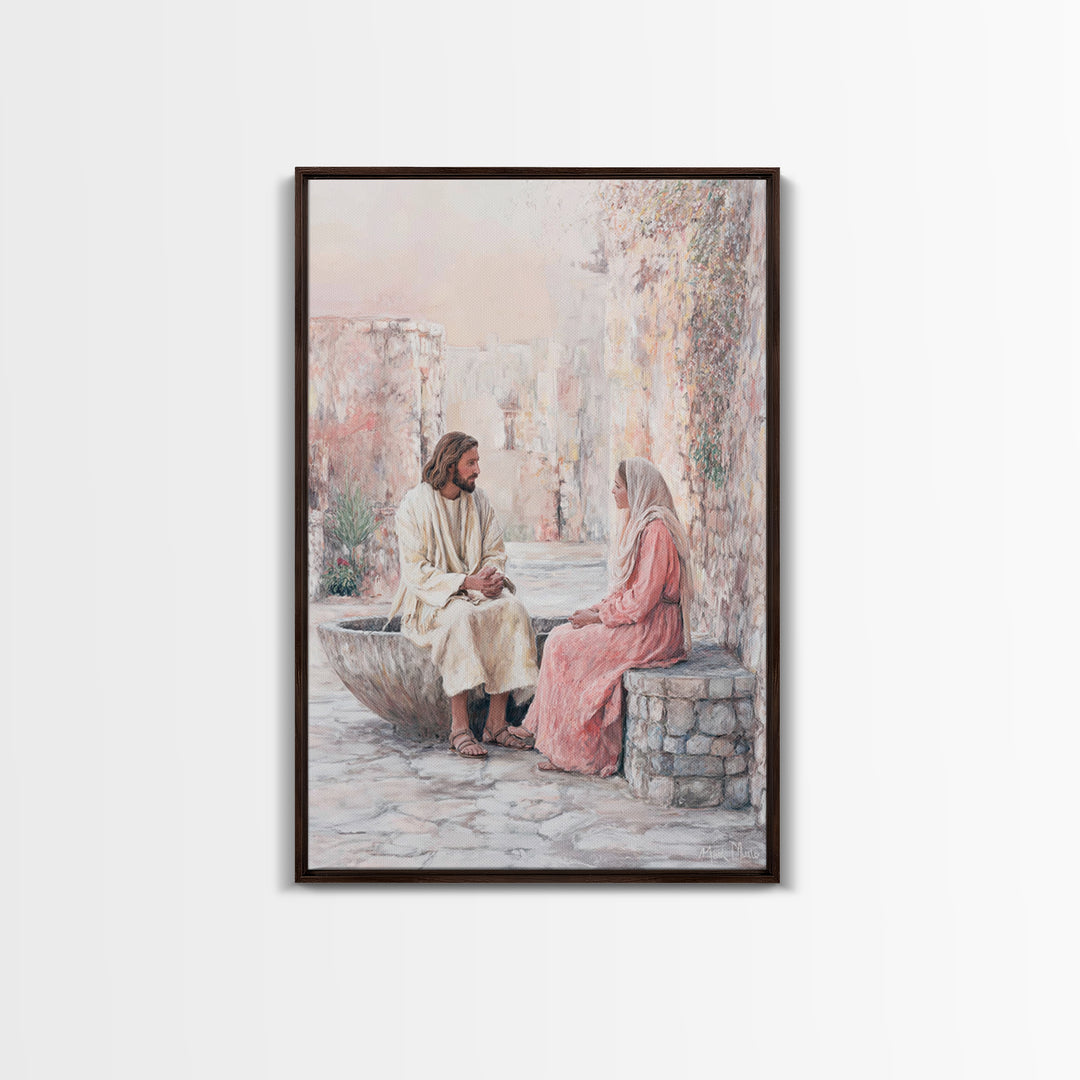 Gentle Conversation | Framed Canvas Print | Christian Art | Christian Wall Art | Jesus Painting | Christian Art Canvas | Christian Gift Ide