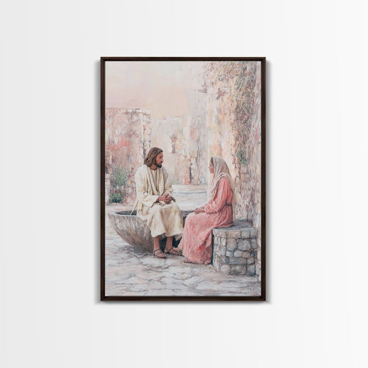 Gentle Conversation | Framed Canvas Print | Christian Art | Christian Wall Art | Jesus Painting | Christian Art Canvas | Christian Gift Ide