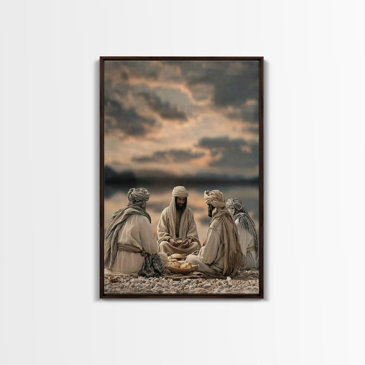 Desert Bread Fellowship – Framed Canvas Print – Christian Wall Art – Christian Art Canvas – Jesus Painting – Christian Decor – Unique Chris