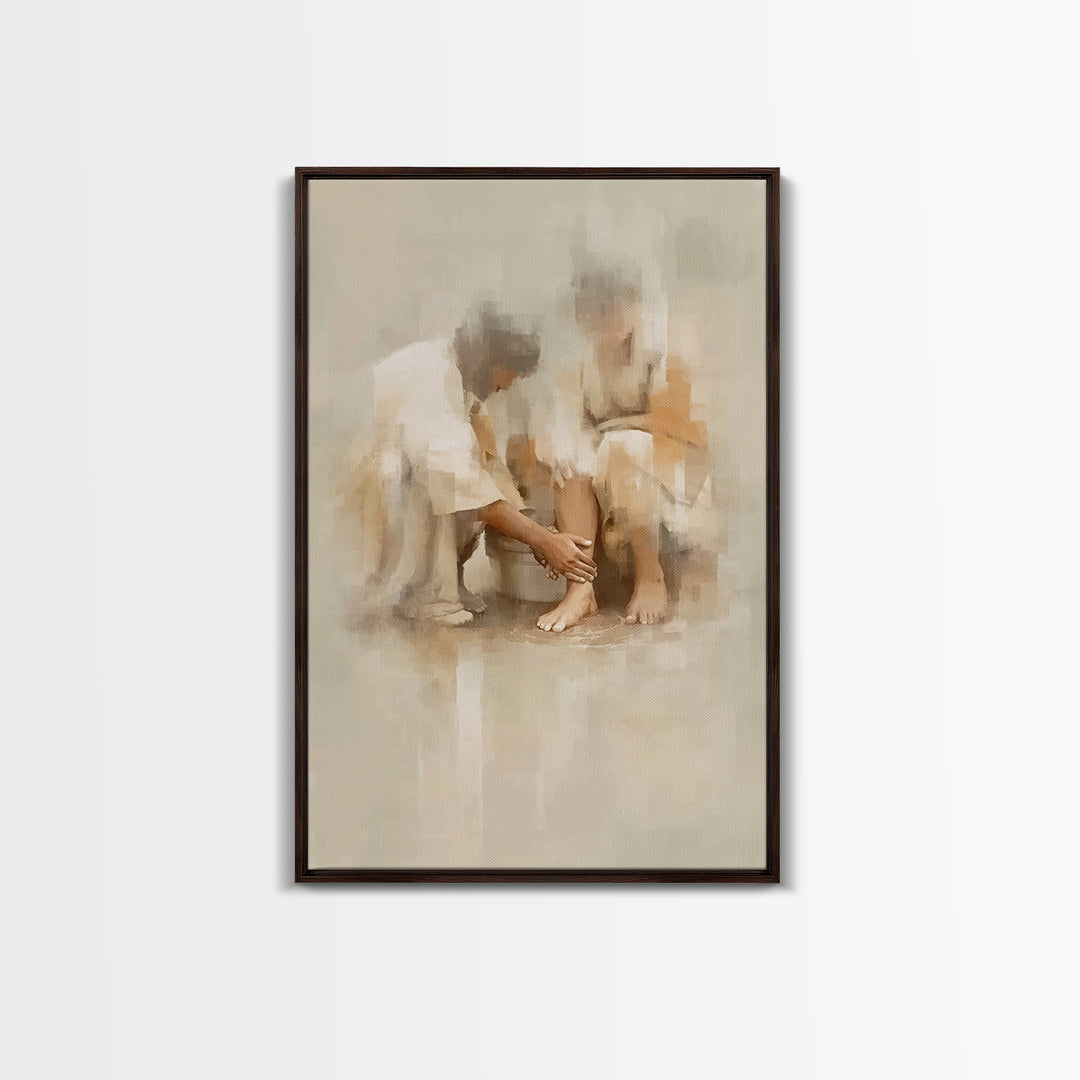 Compassion’s Touch – Framed Canvas Print – Christian Wall Art – Christian Art Canvas – Christian Painting – Christian Decor – Subtle Christ
