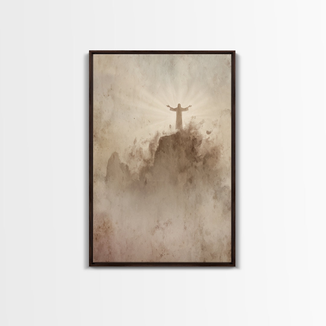 Radiant Mountain Blessing – Framed Canvas Print – Christian Wall Art – Christian Art Canvas – Jesus Painting – Christian Art – Christian De