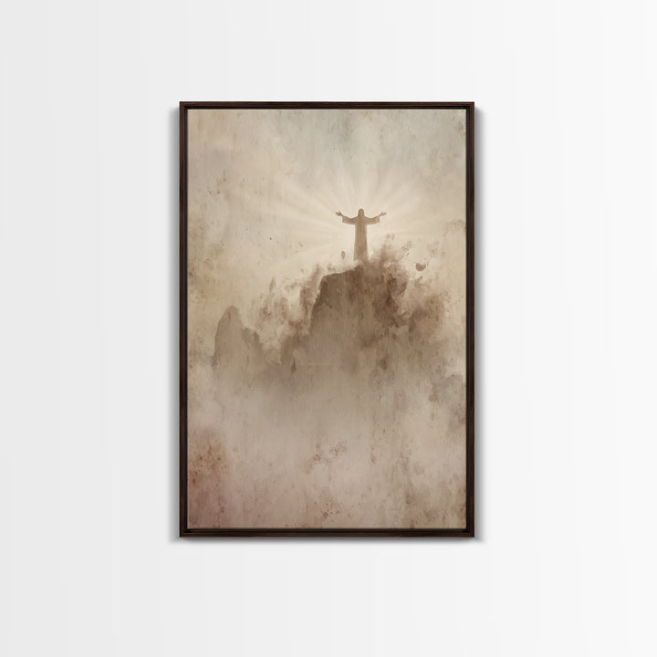 Radiant Mountain Blessing – Framed Canvas Print – Christian Wall Art – Christian Art Canvas – Jesus Painting – Christian Art – Christian De