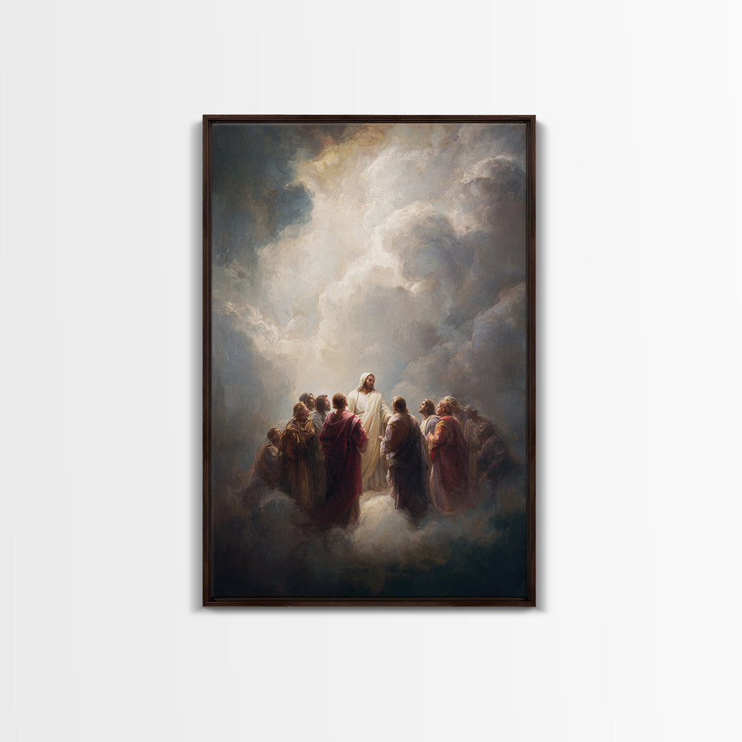 Heavenly Gathering | Framed Canvas Print | Christian Art Canvas | Christian Wall Art | Jesus Painting | Christian Art | Christian Decor | L