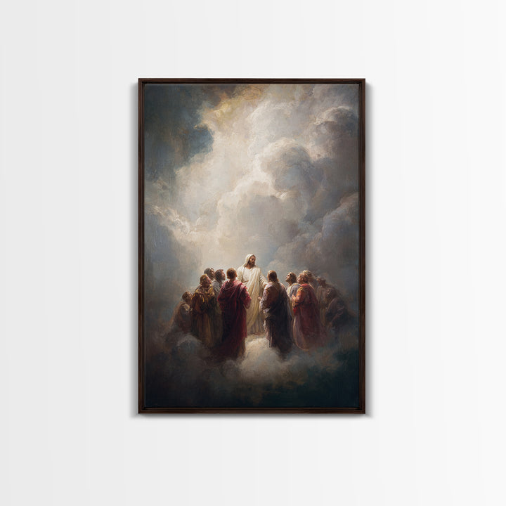 Heavenly Gathering | Framed Canvas Print | Christian Art Canvas | Christian Wall Art | Jesus Painting | Christian Art | Christian Decor | L