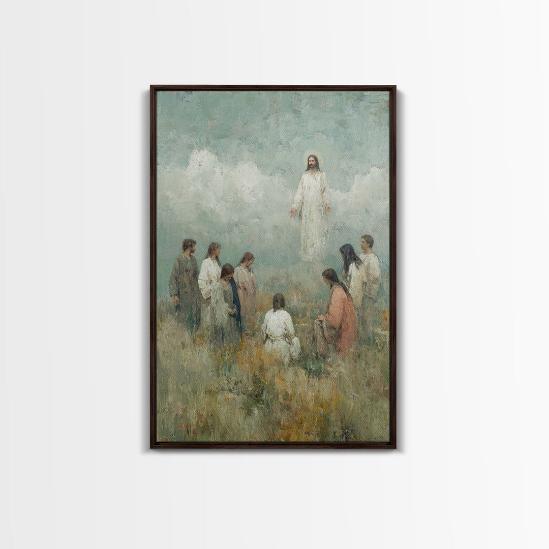 Cloudrise Communion, Framed Canvas Print, Christian Wall Art, Christian Art Canvas, Jesus Painting, Christian Art, Christian Decor, Subtle