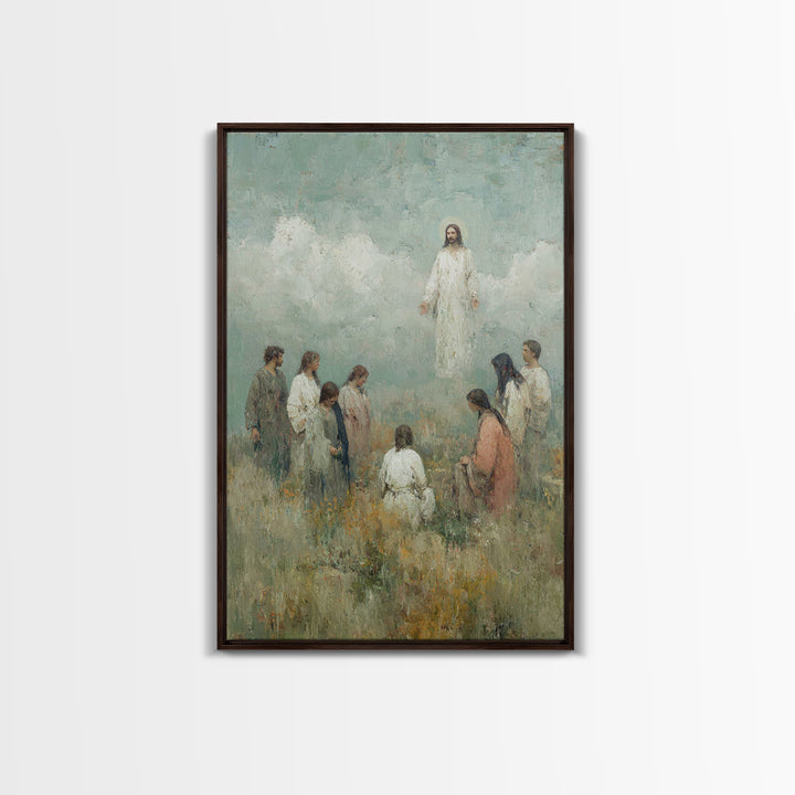 Cloudrise Communion, Framed Canvas Print, Christian Wall Art, Christian Art Canvas, Jesus Painting, Christian Art, Christian Decor, Subtle
