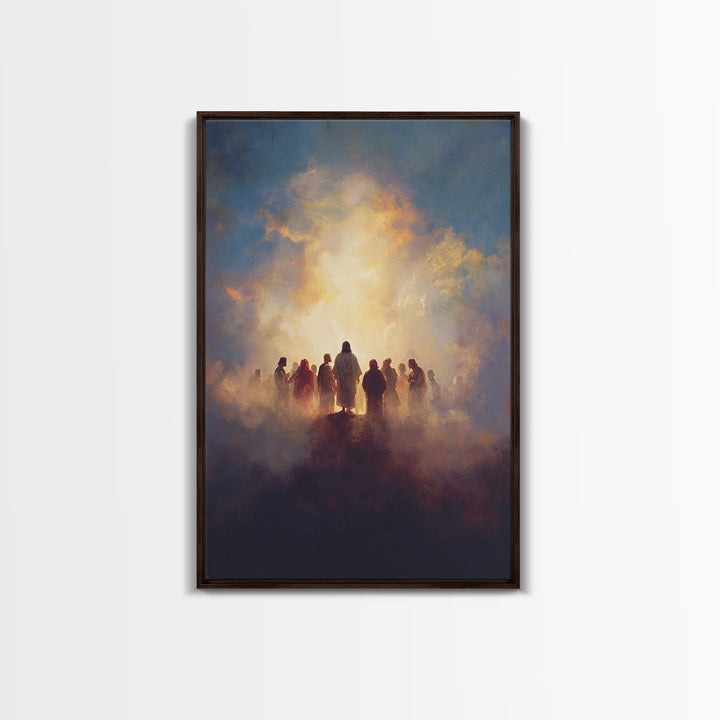 Sacred Supper Cloud – Framed Canvas Print – Christian Art Canvas – Christian Wall Art – Christian Art – Jesus Painting – Christian Decor –