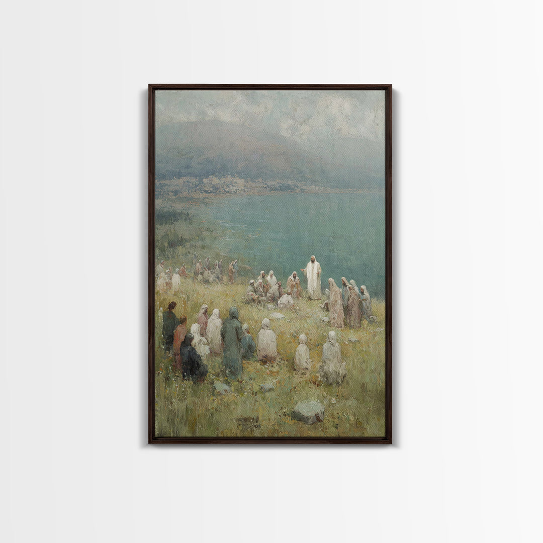 Sermon By The Sea – Framed Canvas Print – Christian Wall Art – Christian Art Canvas – Jesus Painting – Christian Art – Christian Decor – Su
