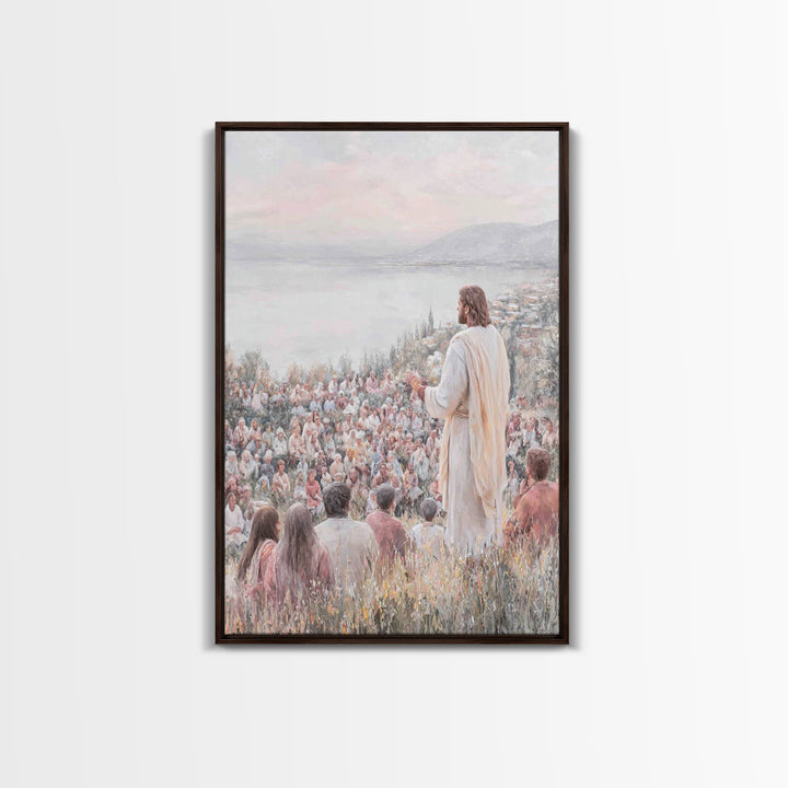Hillside Multitude Grace – Framed Canvas Print – Christian Art Canvas – Christian Wall Art – Jesus Painting – Christian Art – Christian Dec