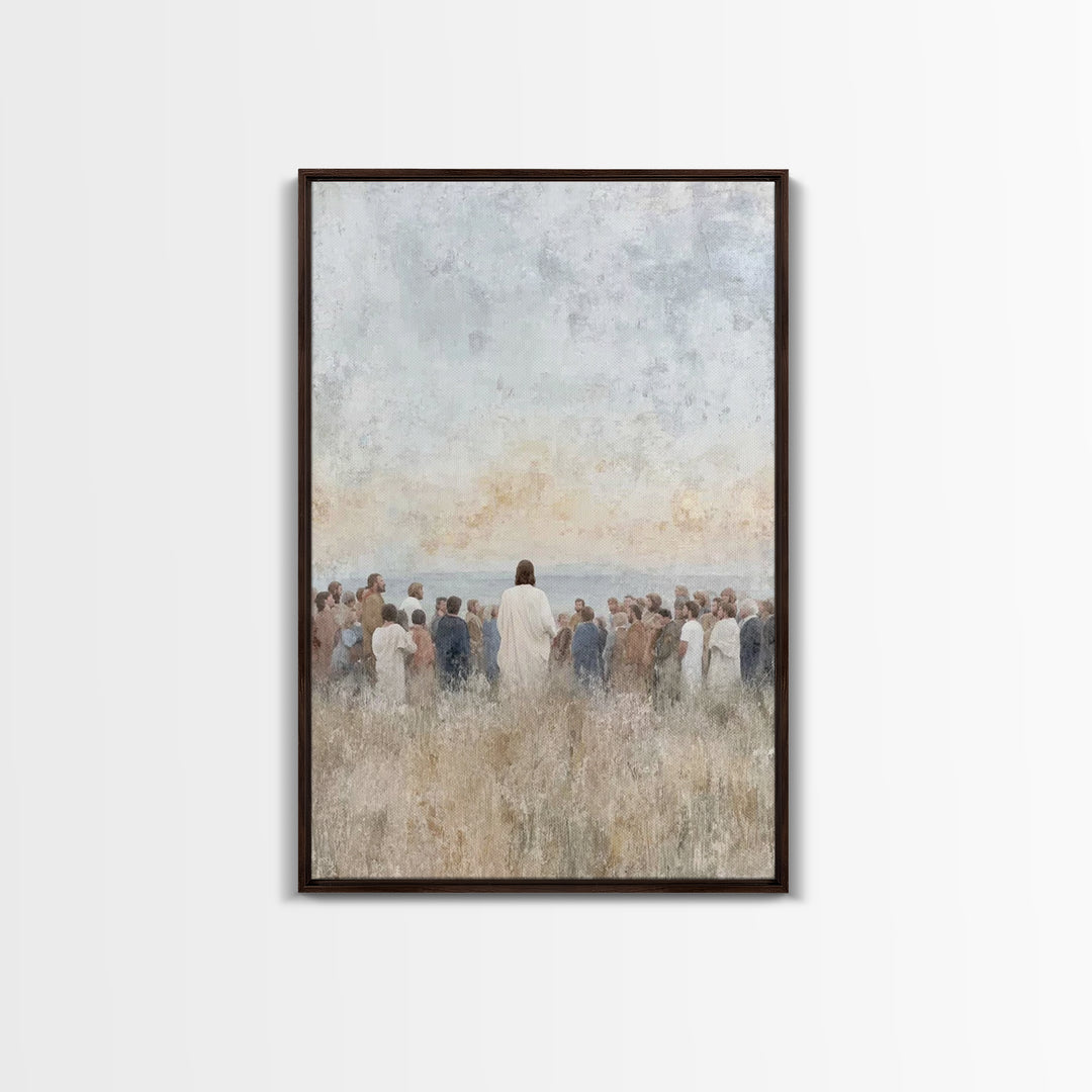 Crowd Of Hope | Framed Canvas Print | Christian Art Canvas | Christian Wall Art | Jesus Painting | Christian Art | Christian Decor | Christ