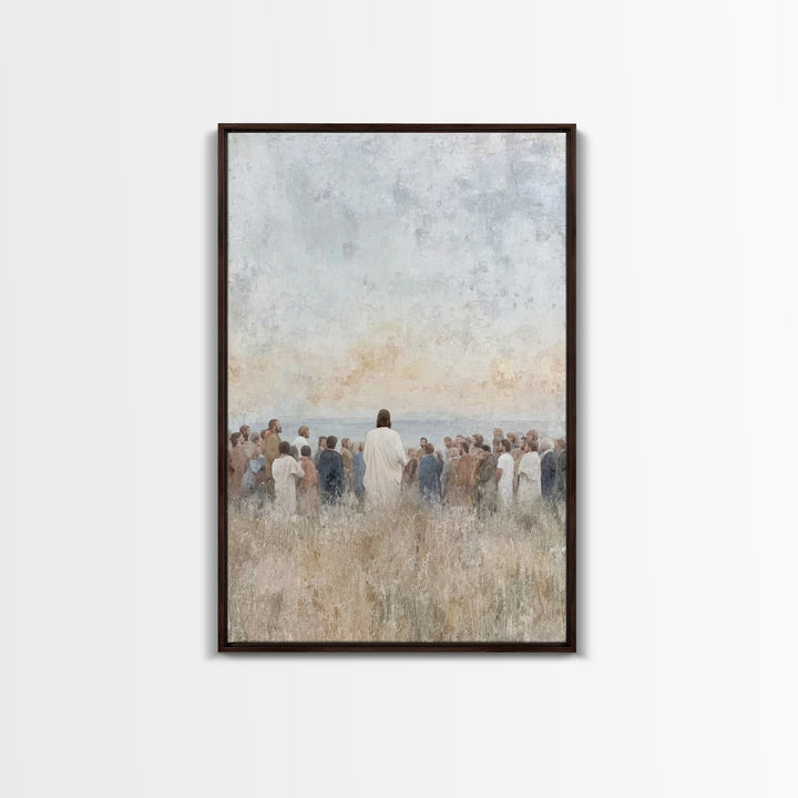 Crowd Of Hope | Framed Canvas Print | Christian Art Canvas | Christian Wall Art | Jesus Painting | Christian Art | Christian Decor | Christ