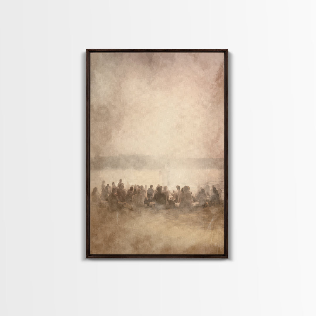 Golden Dawn Assembly, Framed Canvas Print, Christian Art Canvas, Christian Wall Art, Jesus Painting, Christian Art, Christian Decor, Subtle