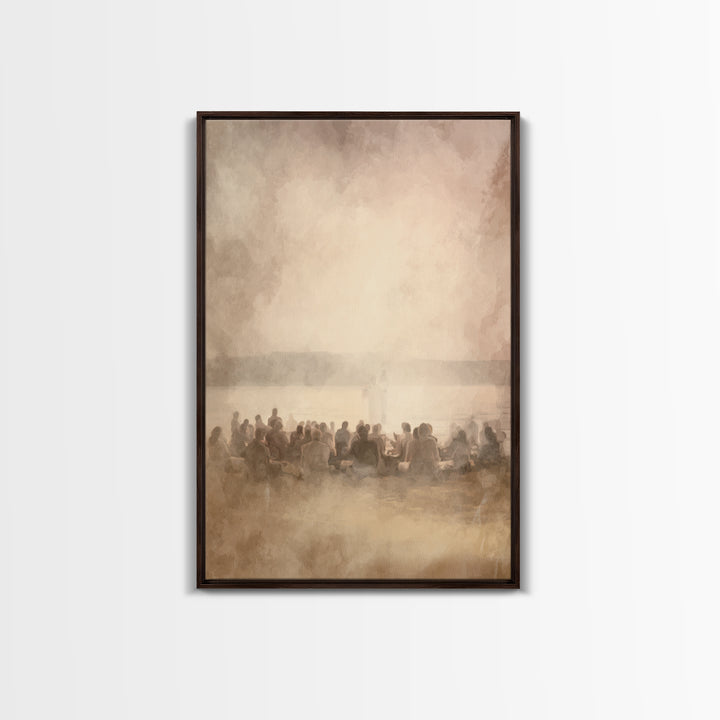 Golden Dawn Assembly, Framed Canvas Print, Christian Art Canvas, Christian Wall Art, Jesus Painting, Christian Art, Christian Decor, Subtle
