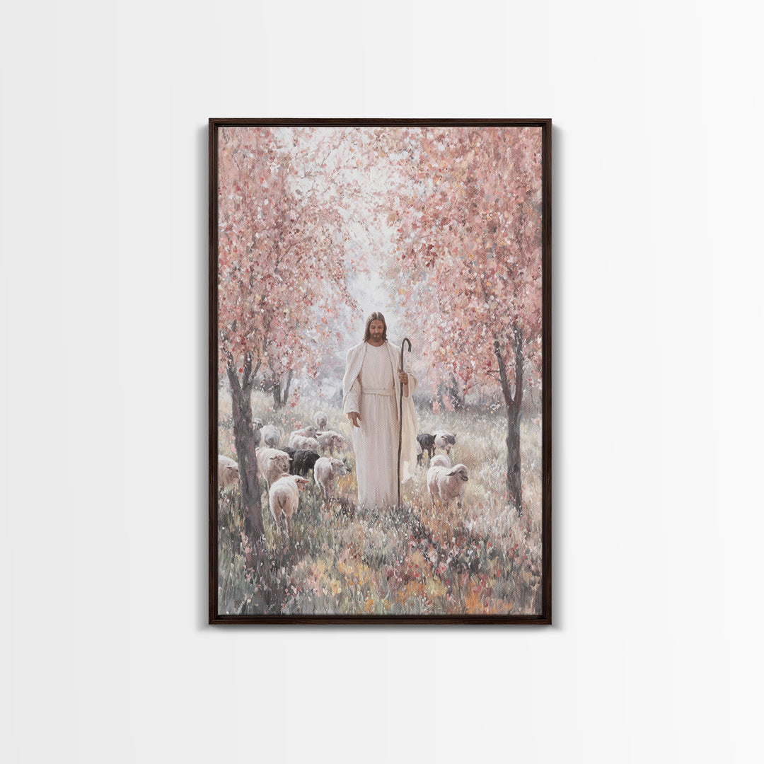 Garden Of Mercy, Framed Canvas Print, Christian Art Canvas, Christian Wall Art, Jesus Painting, Large Christian Painting, Christian Decor,