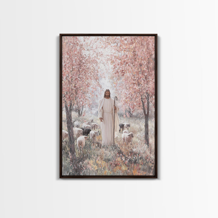 Garden Of Mercy, Framed Canvas Print, Christian Art Canvas, Christian Wall Art, Jesus Painting, Large Christian Painting, Christian Decor,