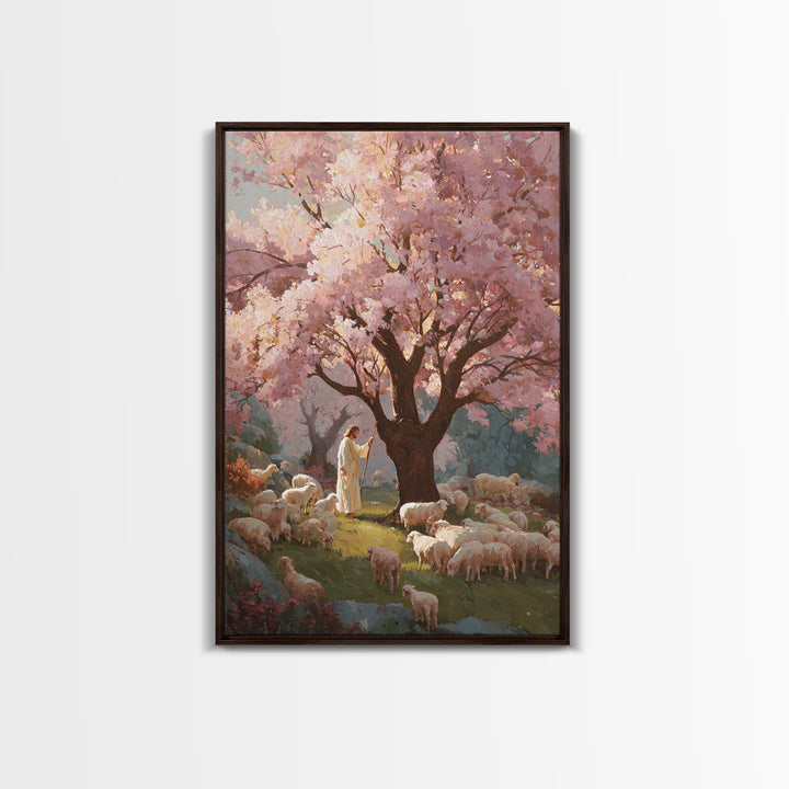 Blossoms Of Mercy – Framed Canvas Print – Christian Wall Art – Jesus Painting – Christian Art Canvas – Large Christian Painting – Christian