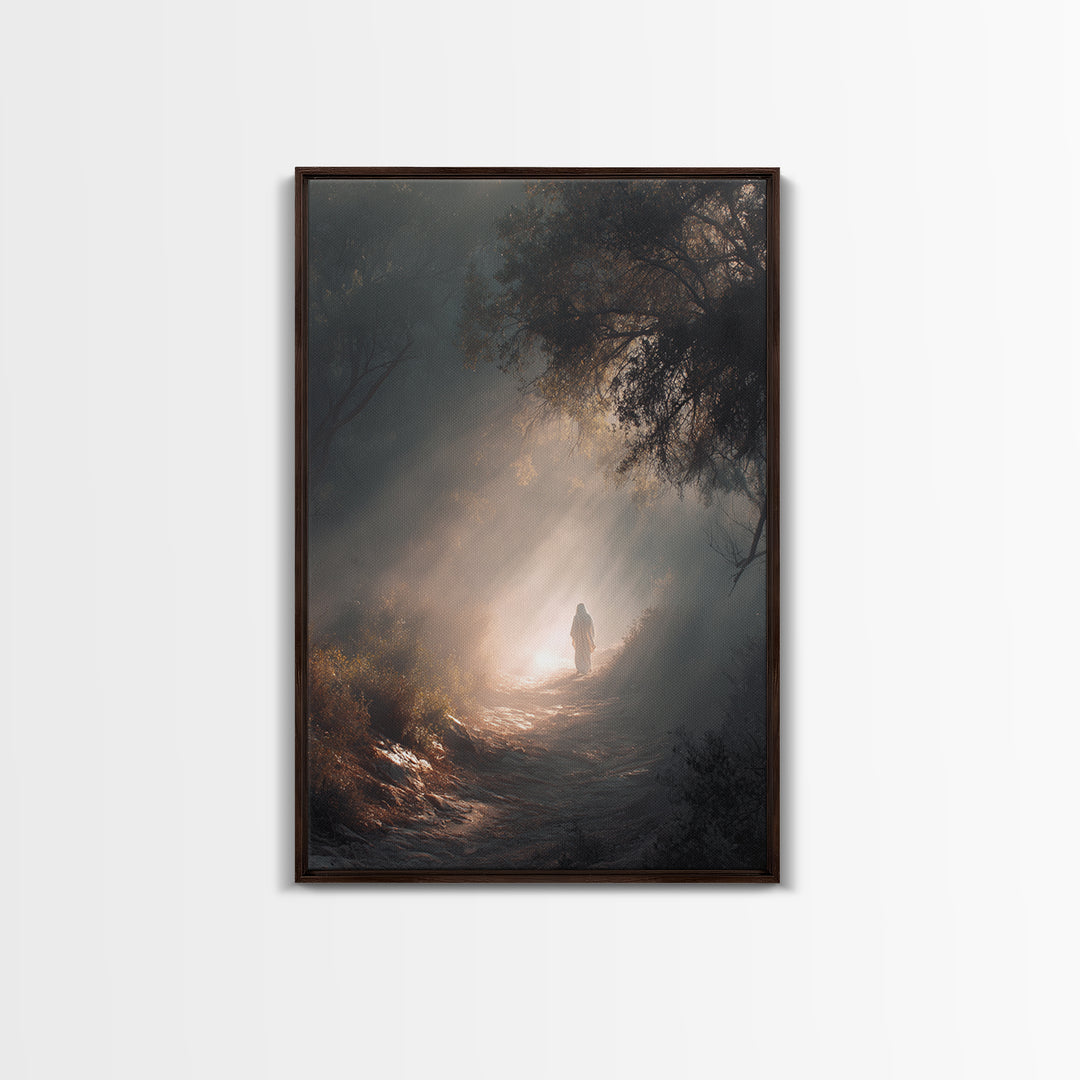 Garden Path Hope, Framed Canvas Print, Christian Art Canvas, Christian Wall Art, Modern Christian Art, Jesus Painting, Christian Art Gift,