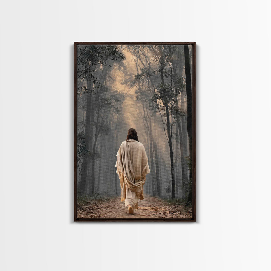 Light Of The Way – Framed Canvas Print – Christian Wall Art – Jesus Painting – Christian Art Canvas – Moody Christian Art – Christian Gift