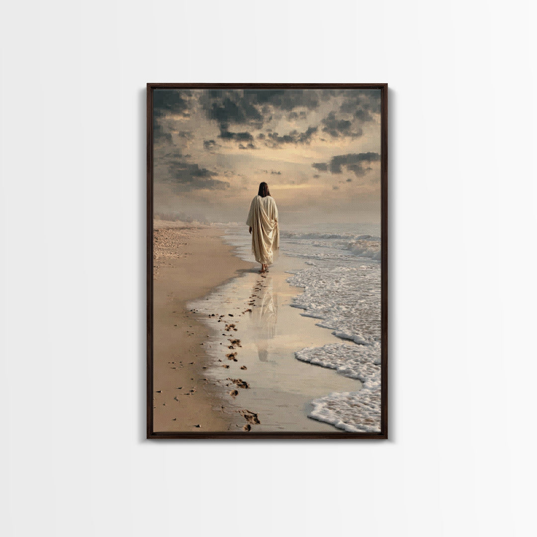 Morning Renewal – Framed Canvas Print – Jesus Painting – Christian Art – Christian Wall Art – Modern Christian Art – Christian Decor