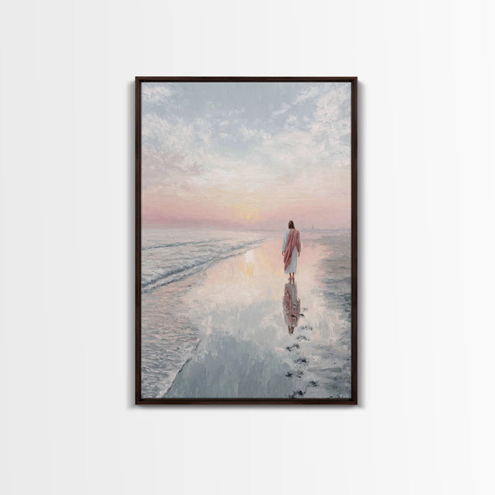 Shore Of Grace – Framed Canvas Print – Christian Wall Art – Christian Art Canvas – Jesus Painting – Christian Art Print – Christian Christm