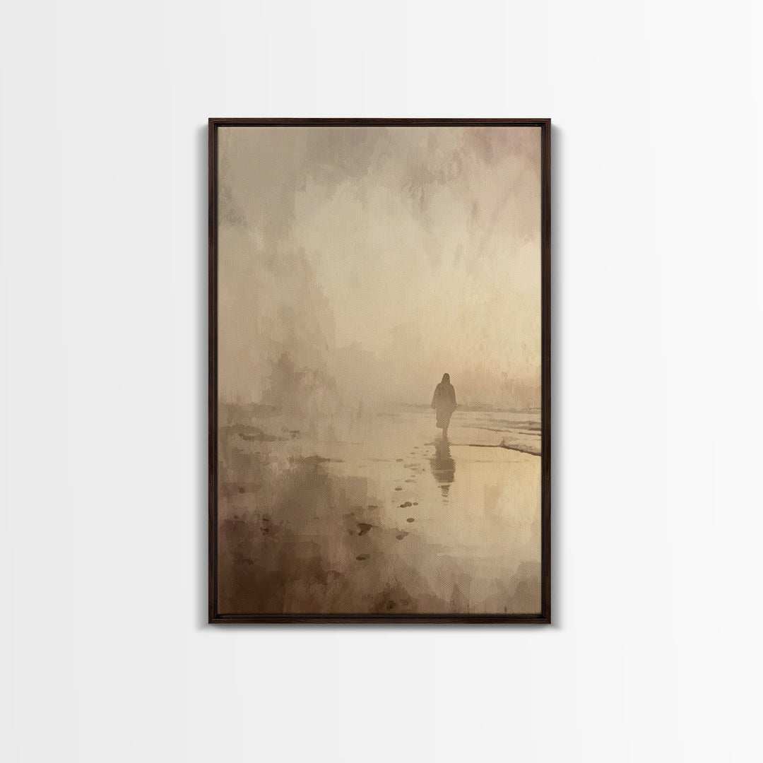 Deserted Grace Walk - Framed Canvas Print - Christian Art Print - Jesus Painting - Christian Wall Art - Moody Christian Art - Christian Hom