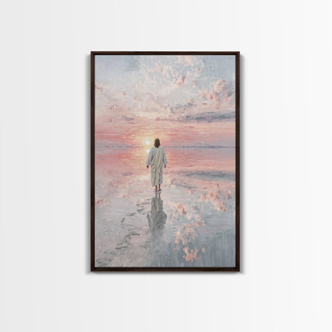 Eternal Quiet Steps - Framed Canvas Print - Large Christian Art - Christian Wall Art - Jesus Painting - Christian Art Canvas - Christian Ch