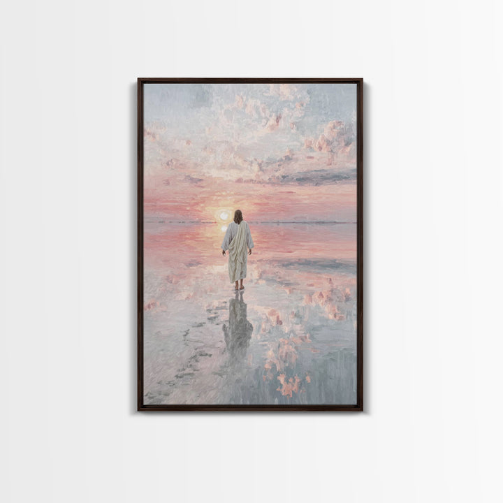 Eternal Quiet Steps - Framed Canvas Print - Large Christian Art - Christian Wall Art - Jesus Painting - Christian Art Canvas - Christian Ch
