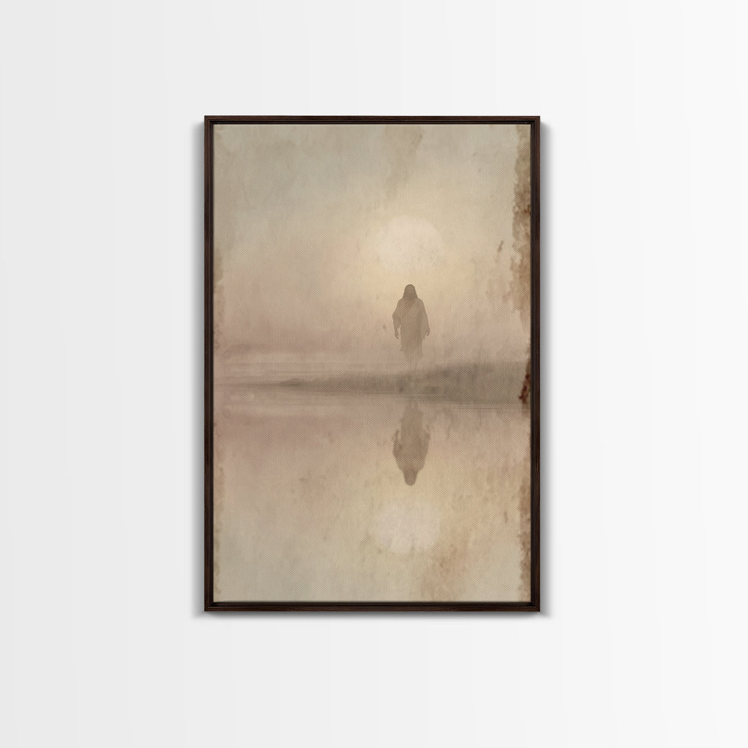 Dawn Of Holy Stillness - Framed Canvas Print - Christian Wall Art - Jesus Painting - Christian Art Print - Subtle Christian Art - Christian