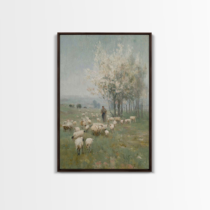Spring Meadow Guide – Framed Canvas Print – Christian Art Canvas – Christian Painting – Christian Wall Art – Christian Gift – Subtle Christ