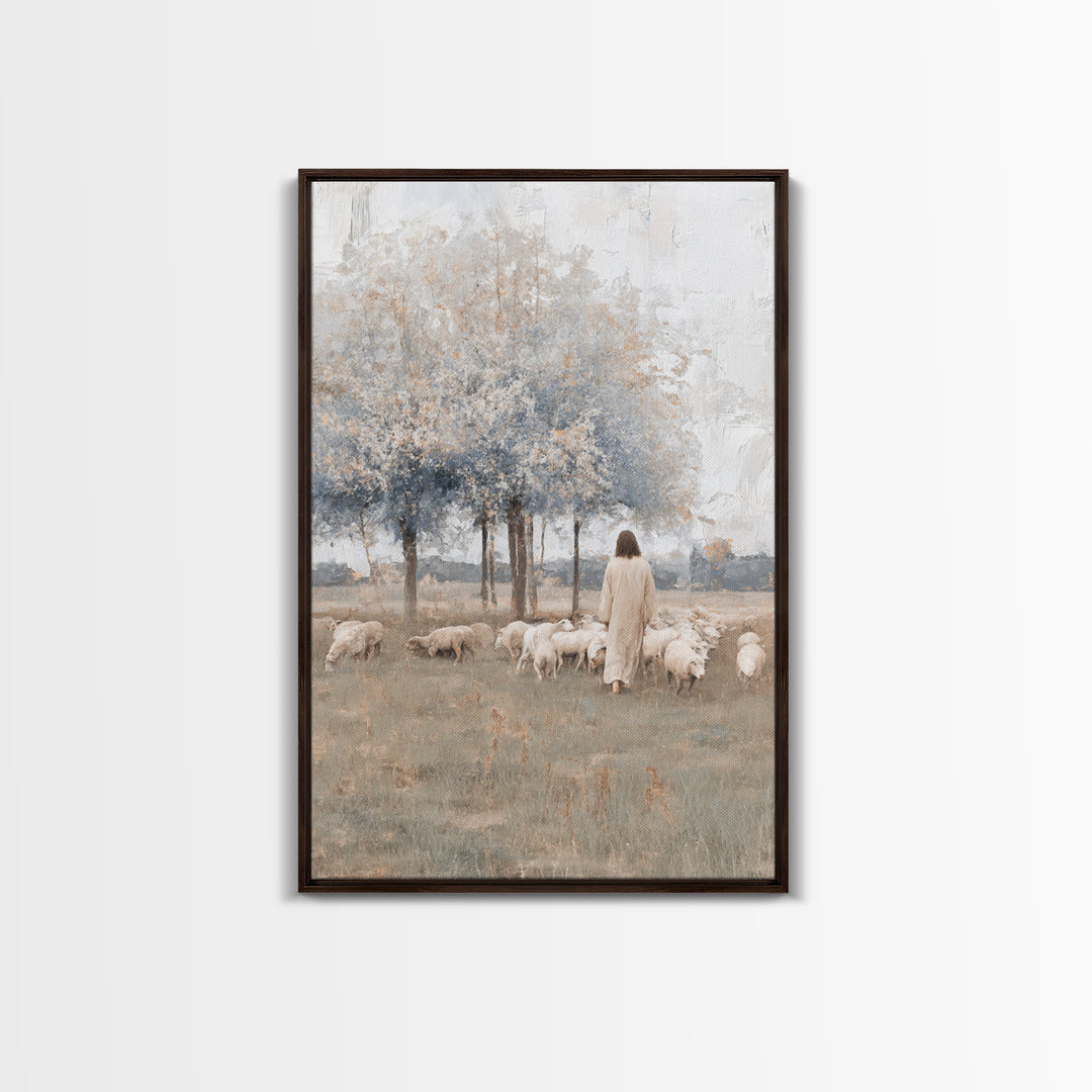 Fields Of Quiet Grace – Framed Canvas Print – Subtle Christian Art – Christian Art Canvas – Jesus Painting – Christian Wall Art – Christian