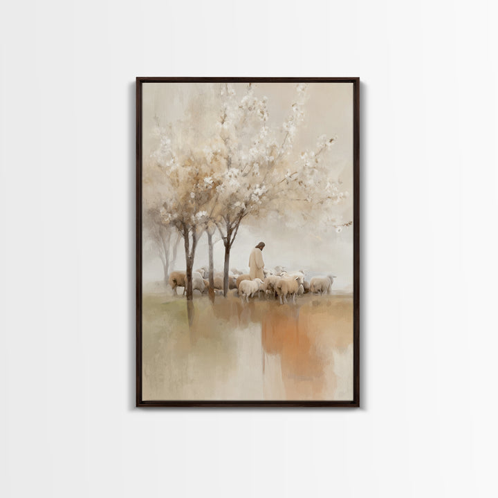 Blossoms Of Grace – Framed Canvas Print – Christian Wall Art – Jesus Painting – Christian Art Canvas – Vintage Christian Art – Christian Gi