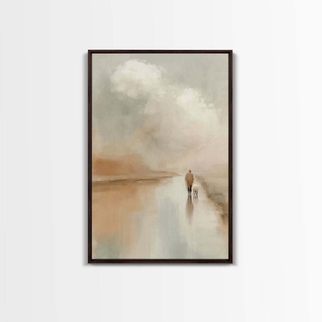 Quiet Shepherd Light, Framed Canvas Print, Christian Wall Art, Jesus Canvas Art, Modern Christian Art, Christian Gift, Christmas Art Prints
