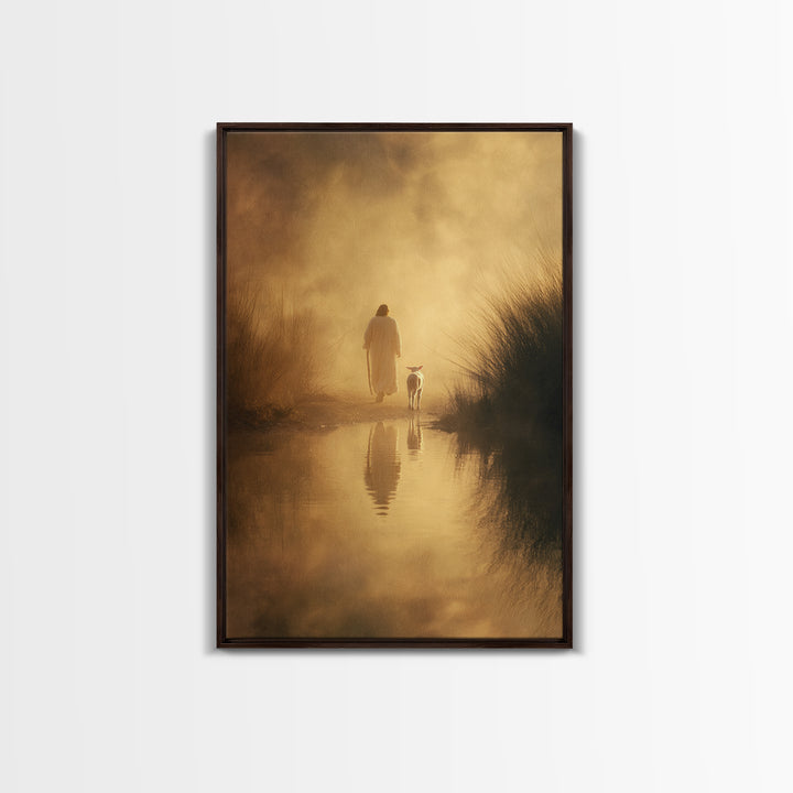 Shoreline Of Hope – Framed Canvas Print – Jesus Canvas Art – Christian Wall Art – Modern Christian Art – Christian Decoration – Christmas A