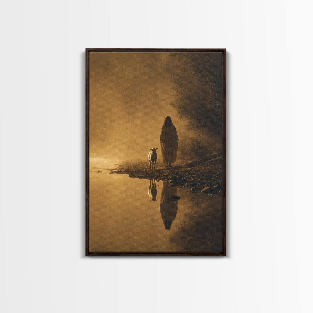 Golden Path Grace, Framed Canvas Print, Christian Wall Art, Jesus Painting Canvas, Moody Christian Art, Christian Art Canvas, Christian Chr