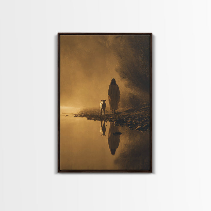 Golden Path Grace, Framed Canvas Print, Christian Wall Art, Jesus Painting Canvas, Moody Christian Art, Christian Art Canvas, Christian Chr