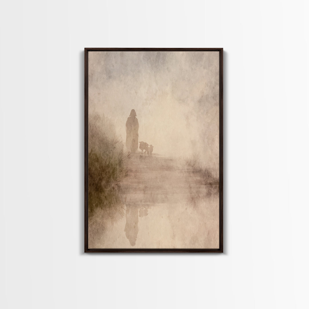 Light Of The Way – Framed Canvas Print – Christian Wall Art – Jesus Painting – Modern Christian Art – Christmas Canvas Wall Art – Christian