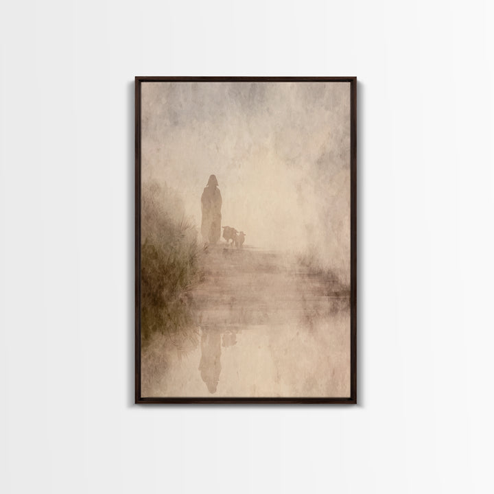Light Of The Way – Framed Canvas Print – Christian Wall Art – Jesus Painting – Modern Christian Art – Christmas Canvas Wall Art – Christian