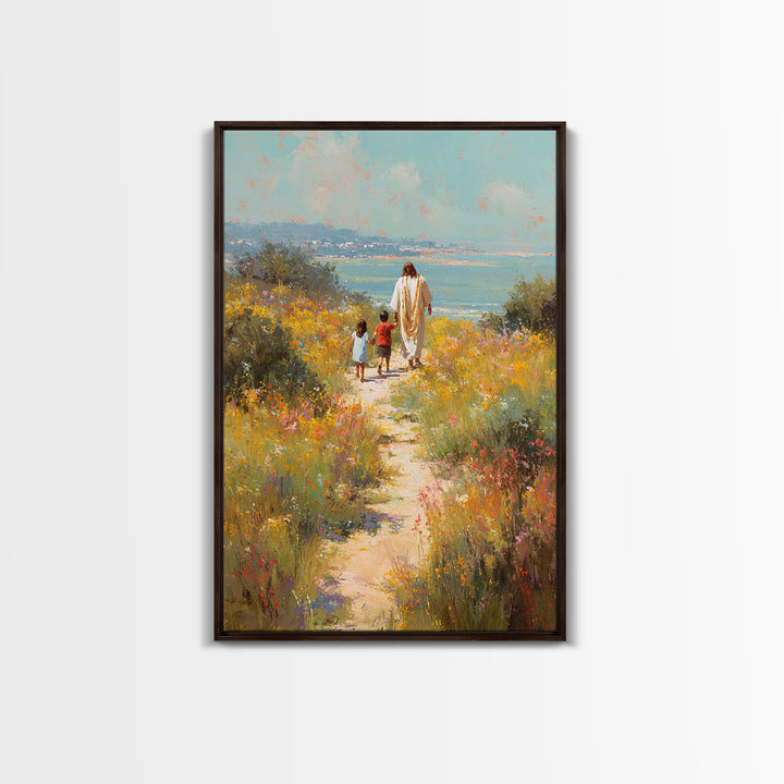 Blossoms Of Guidance, Framed Canvas Print, Christian Wall Art, Jesus Canvas Art, Christian Art Print, Large Christian Painting, Christian G