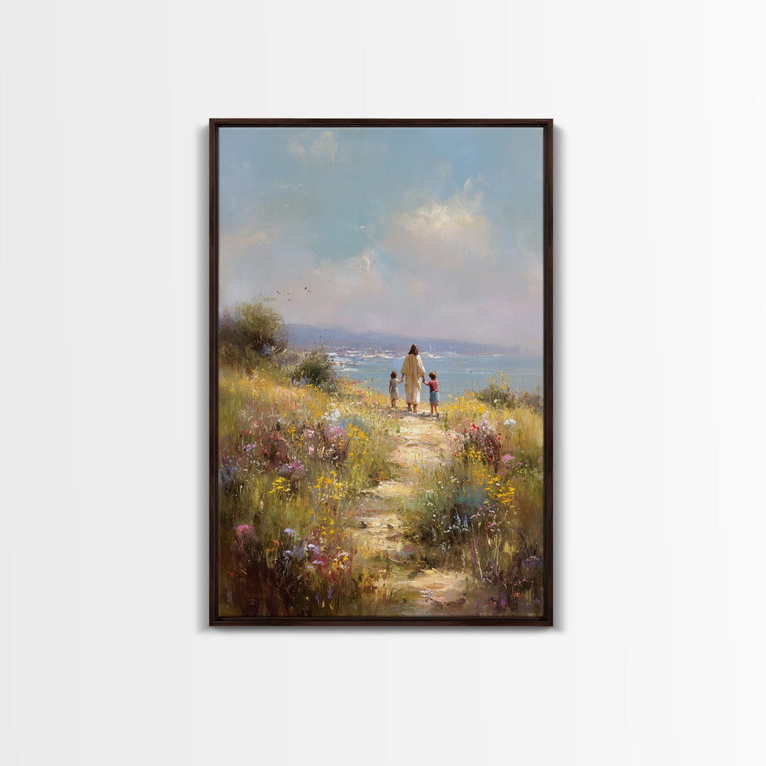 Field Of Gentle Hope – Framed Canvas Print – Christian Wall Art – Jesus Art Canvas – Subtle Christian Paintings – Christian Art Gift – Vint