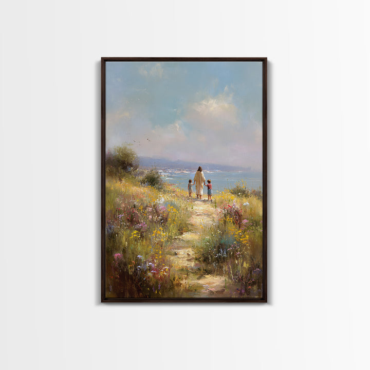 Field Of Gentle Hope – Framed Canvas Print – Christian Wall Art – Jesus Art Canvas – Subtle Christian Paintings – Christian Art Gift – Vint