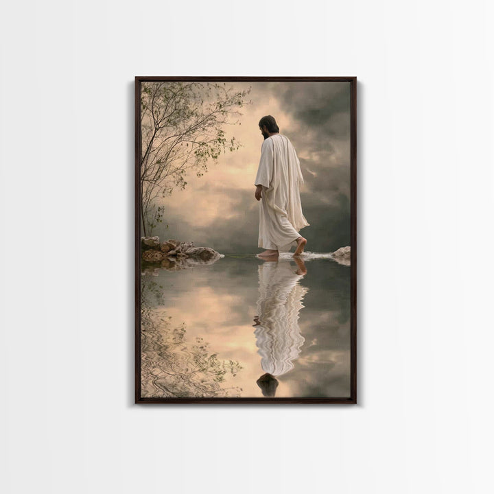 Sacred Steps Dawn – Framed Canvas Print – Christian Wall Art – Jesus Painting – Modern Christian Art – Christian Art Canvas – Christian Gif